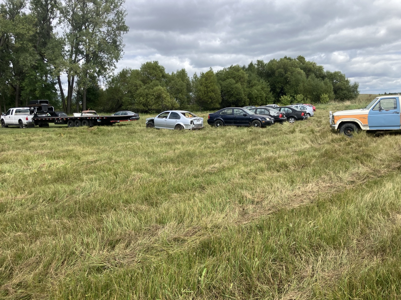 Vehicles in rural North Dakota